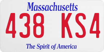 MA license plate 438KS4