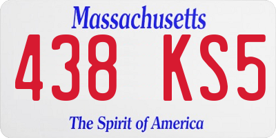 MA license plate 438KS5