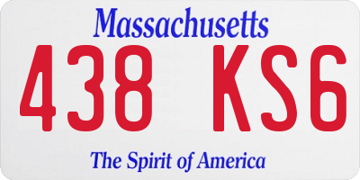 MA license plate 438KS6