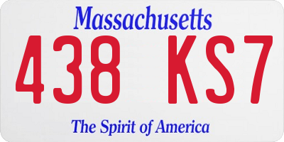 MA license plate 438KS7