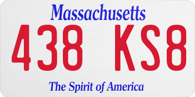 MA license plate 438KS8