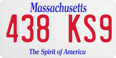 MA license plate 438KS9