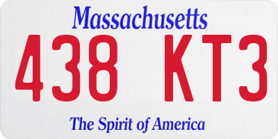 MA license plate 438KT3