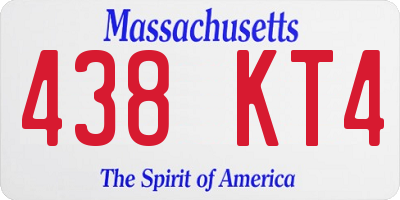 MA license plate 438KT4
