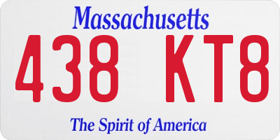 MA license plate 438KT8