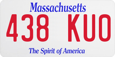 MA license plate 438KU0