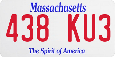 MA license plate 438KU3