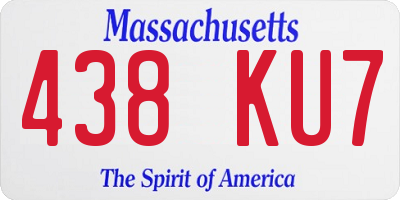 MA license plate 438KU7