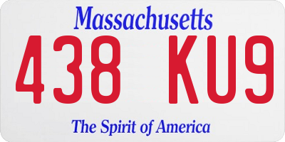 MA license plate 438KU9