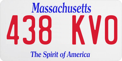 MA license plate 438KV0