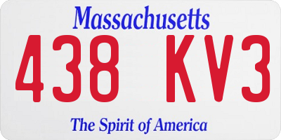 MA license plate 438KV3