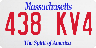 MA license plate 438KV4