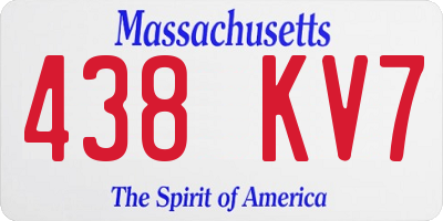 MA license plate 438KV7