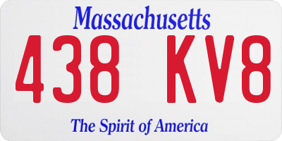MA license plate 438KV8
