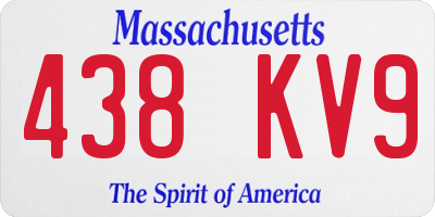 MA license plate 438KV9