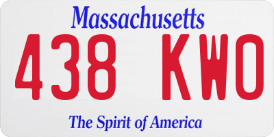 MA license plate 438KW0