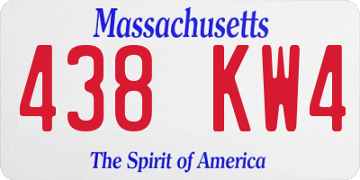 MA license plate 438KW4