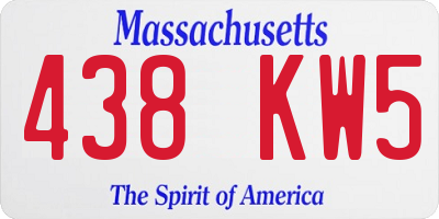 MA license plate 438KW5