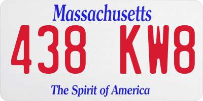 MA license plate 438KW8