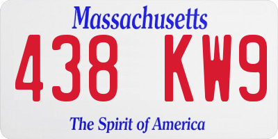 MA license plate 438KW9