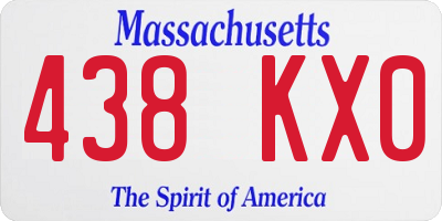 MA license plate 438KX0