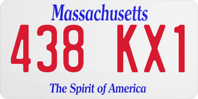 MA license plate 438KX1