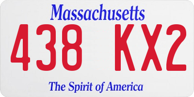 MA license plate 438KX2