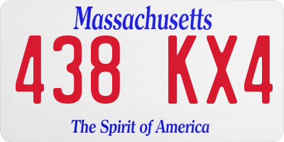 MA license plate 438KX4