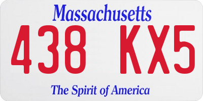 MA license plate 438KX5