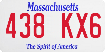 MA license plate 438KX6