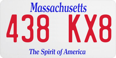MA license plate 438KX8