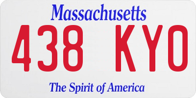 MA license plate 438KY0