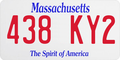MA license plate 438KY2