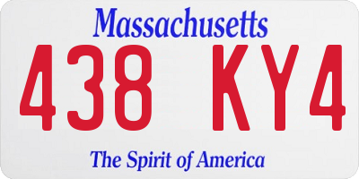 MA license plate 438KY4