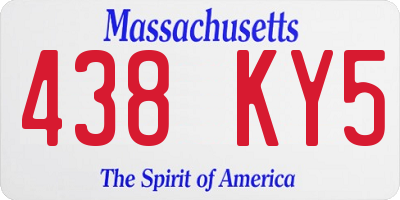 MA license plate 438KY5