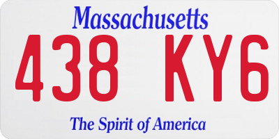 MA license plate 438KY6