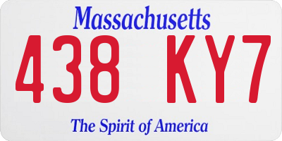 MA license plate 438KY7