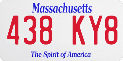 MA license plate 438KY8