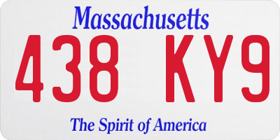 MA license plate 438KY9