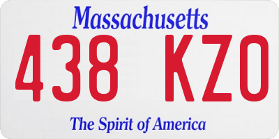 MA license plate 438KZ0