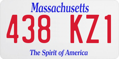 MA license plate 438KZ1