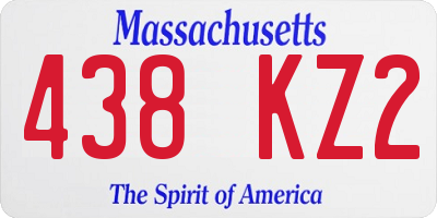 MA license plate 438KZ2