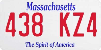 MA license plate 438KZ4