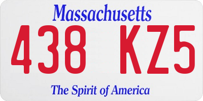 MA license plate 438KZ5