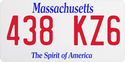 MA license plate 438KZ6