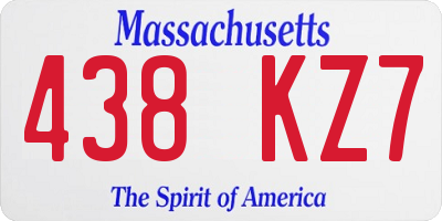 MA license plate 438KZ7