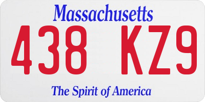 MA license plate 438KZ9