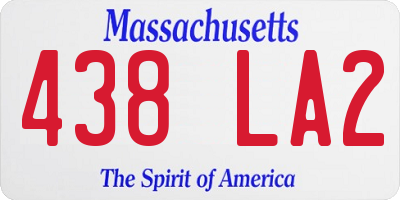 MA license plate 438LA2