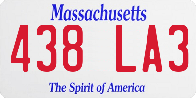 MA license plate 438LA3