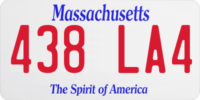 MA license plate 438LA4